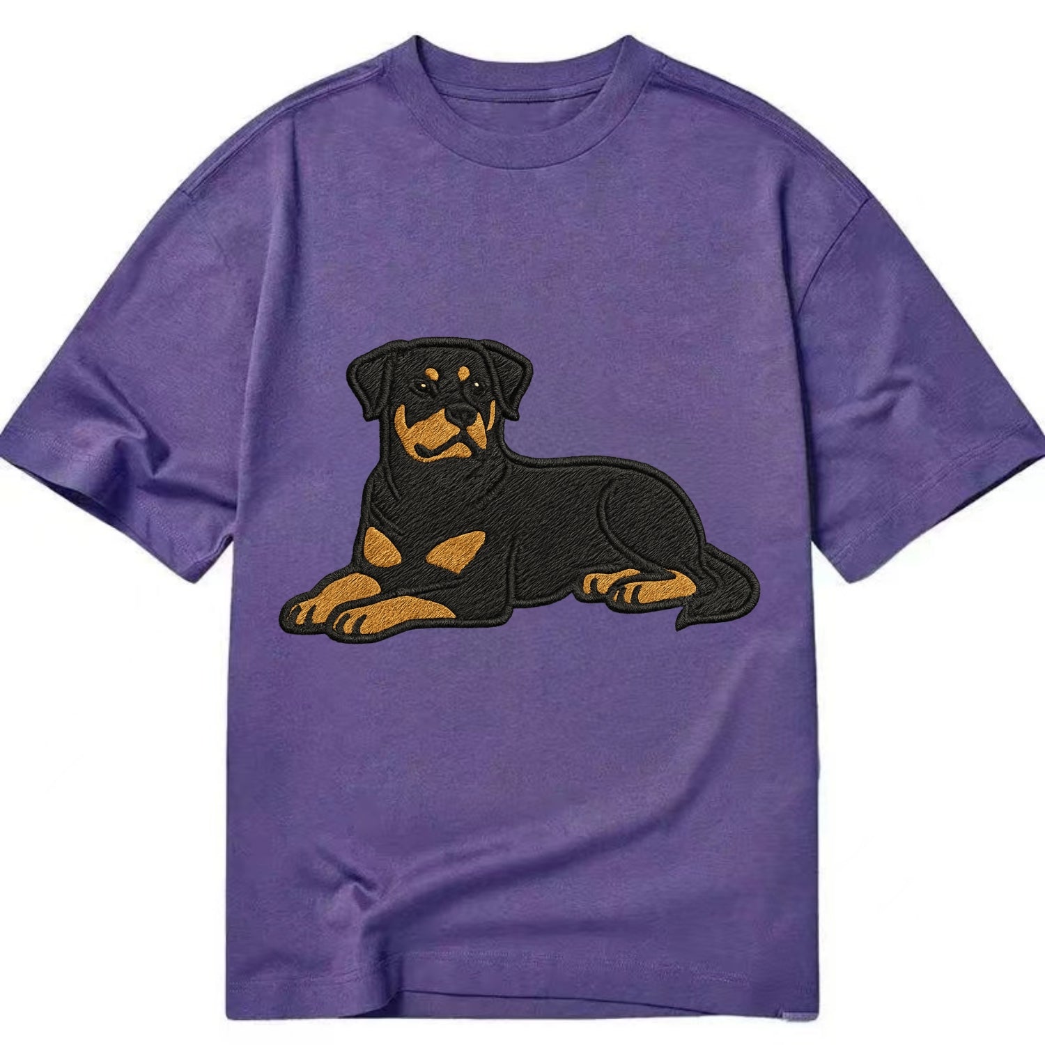 Rottweiler - Black and tan relaxed lying Classic T-shirt - Purple