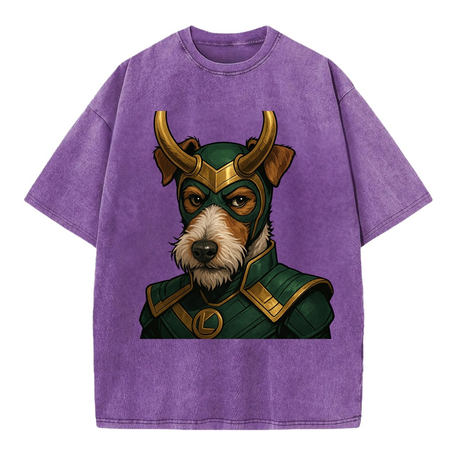 Fox Terrier Loki  - Vintage T-shirt - Purple