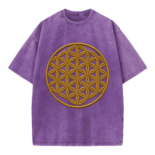 Flower of Life  - Vintage T-shirt - Purple