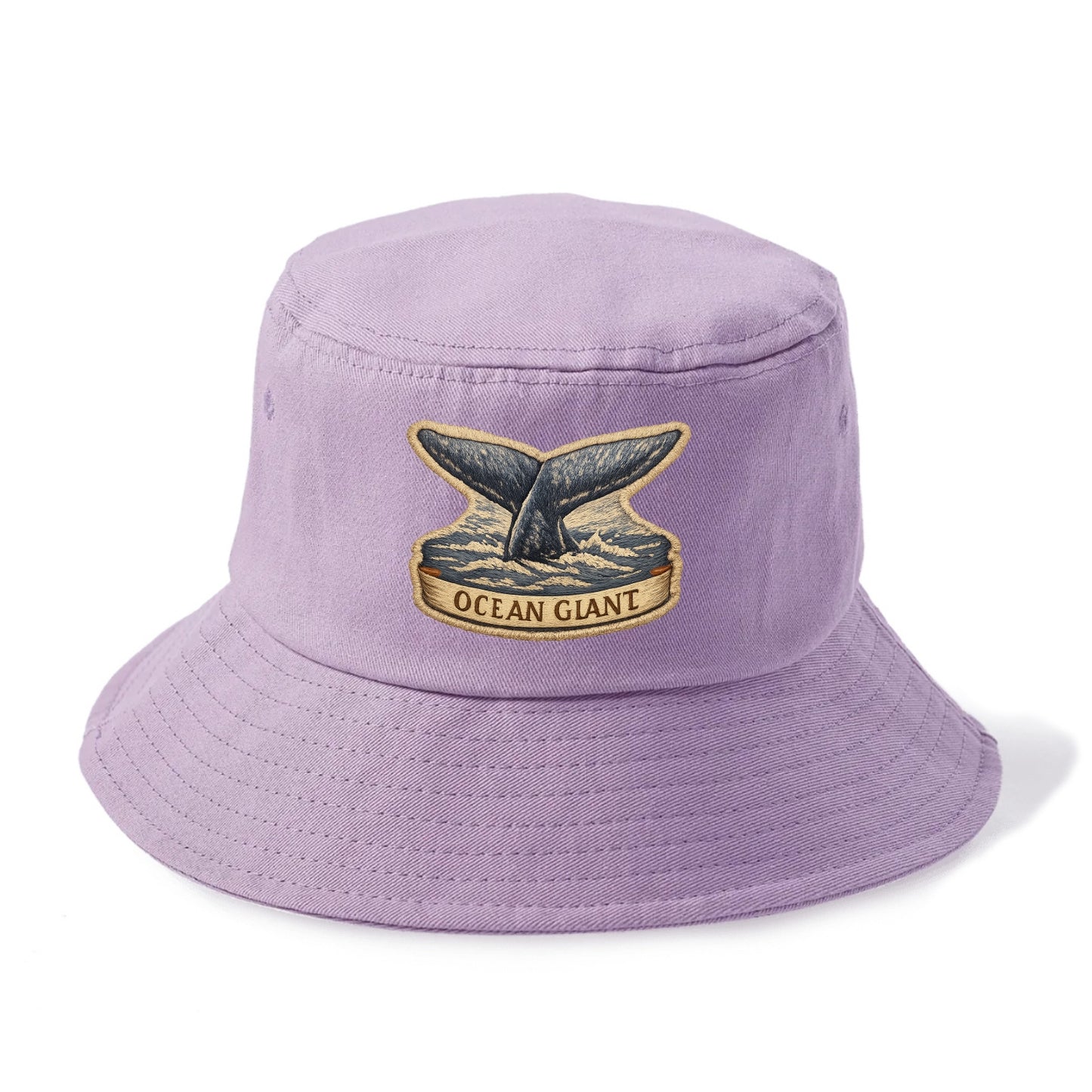 WHALE TAIL - diving whale in blue and gray , ocean giant - Bucket Hat - Purple