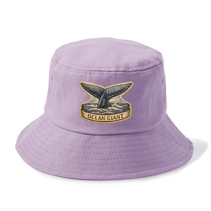 WHALE TAIL - diving whale in blue and gray , ocean giant - Bucket Hat - Purple