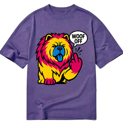 Chow Chow with lion mane and blue-black tongue, fluffy dignified paw up with sass - Classic T-shirt - Purple