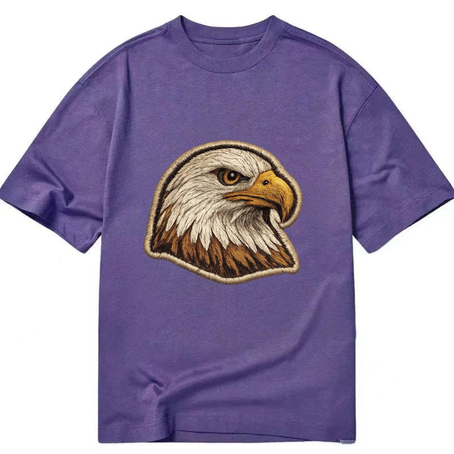 EAGLE HEAD PROFILE - majestic bald eagle in brown, white and gold , American pride - Classic T-shirt - Purple