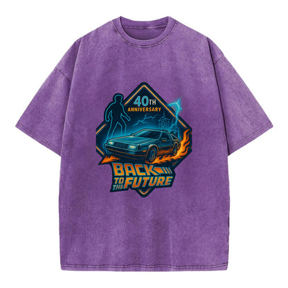 Back To The Future 40th Anniversary 2 - Vintage T-shirt - Purple