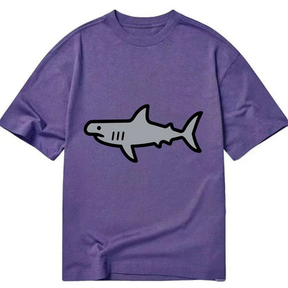 Hammerhead Shark - Gray distinctive head flat side profile - Classic T-shirt - Purple