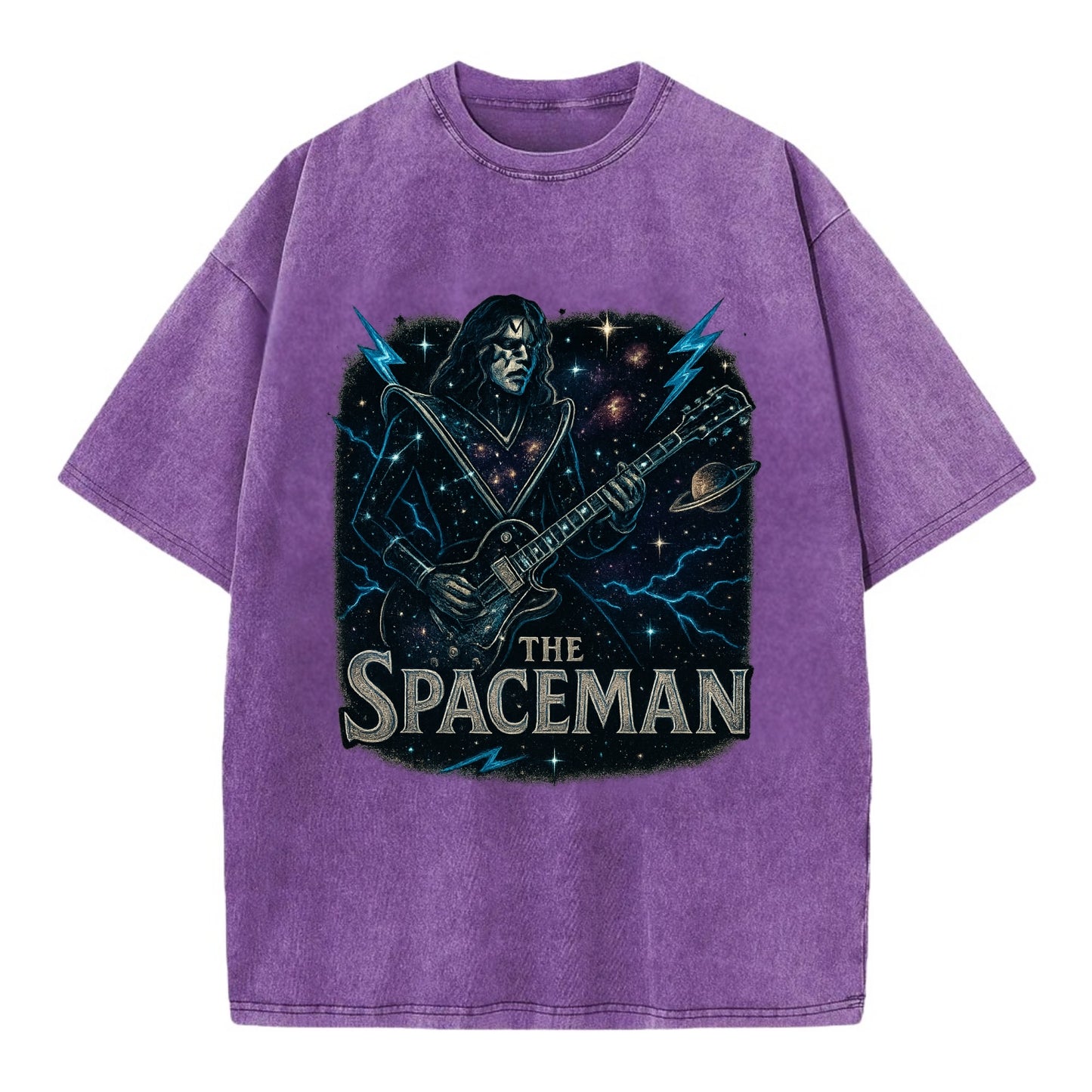 Spaceman Constellation - Vintage T-shirt - Purple