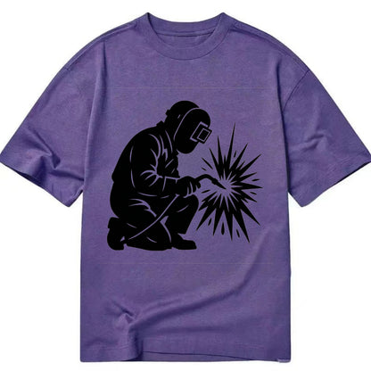 Welder sparks flying dramatically - Classic T-shirt - Purple