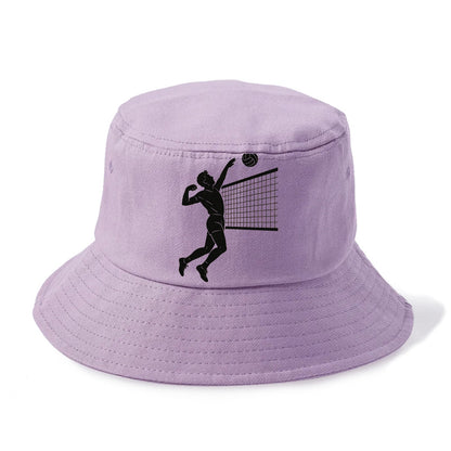 Volleyball player spiking at the net - Bucket Hat - Purple