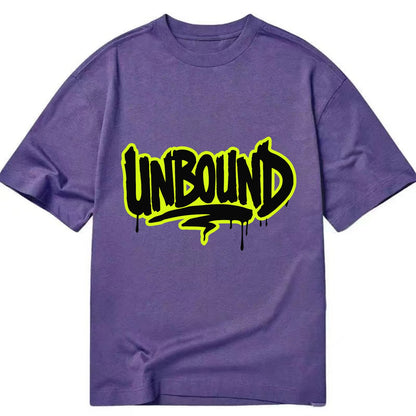 Bold typography design - "UNBOUND" - without limits, free from constraints - Classic T-shirt - Purple