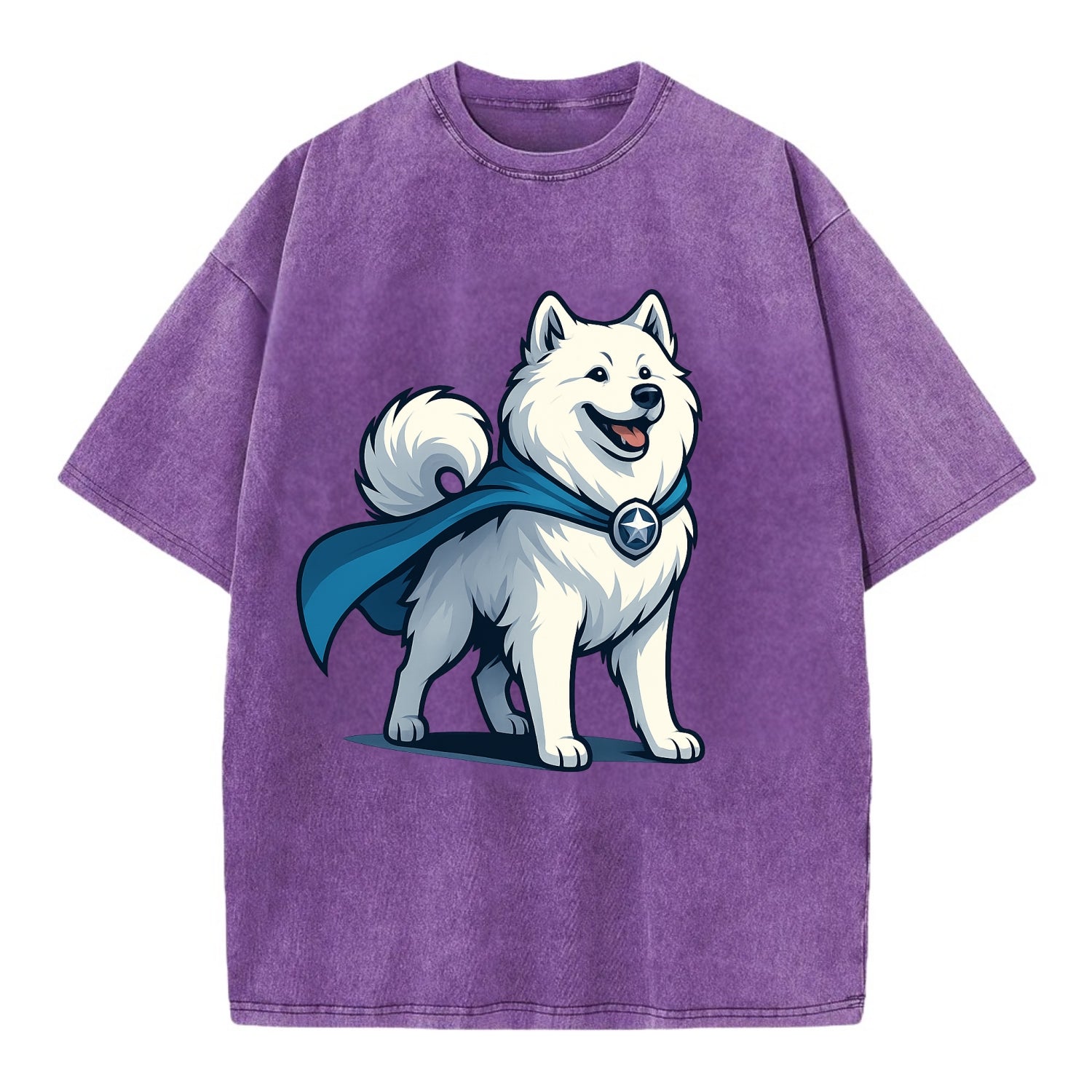 Samoyed Winter Hero  - Vintage T-shirt - Purple