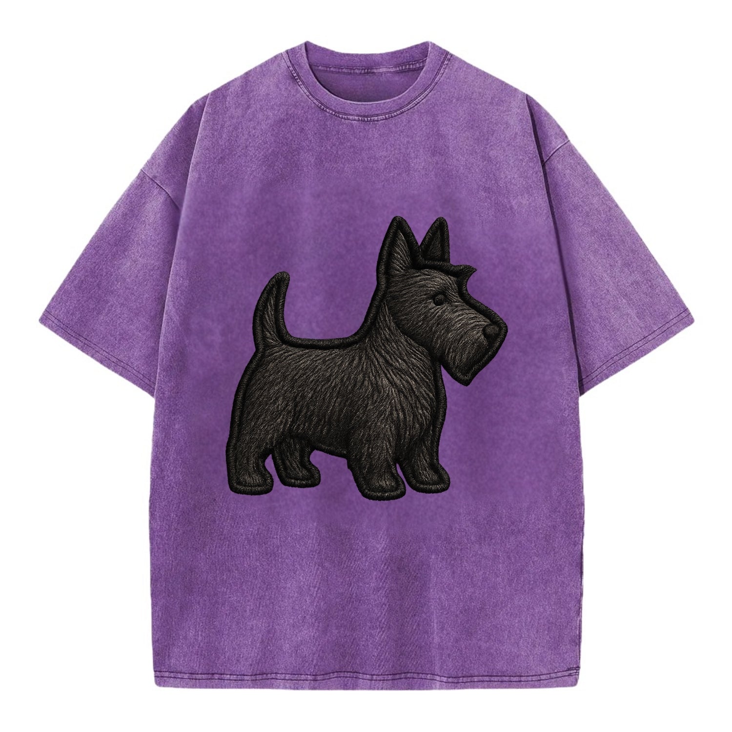 Scottish Terrier - Contemporary scottie - Vintage T-shirt - Purple