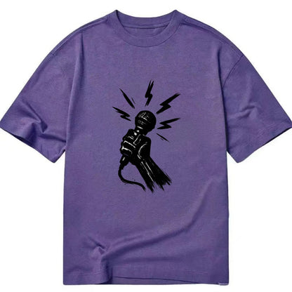 Microphone with sound waves - freedom of speech ink art - Classic T-shirt - Purple