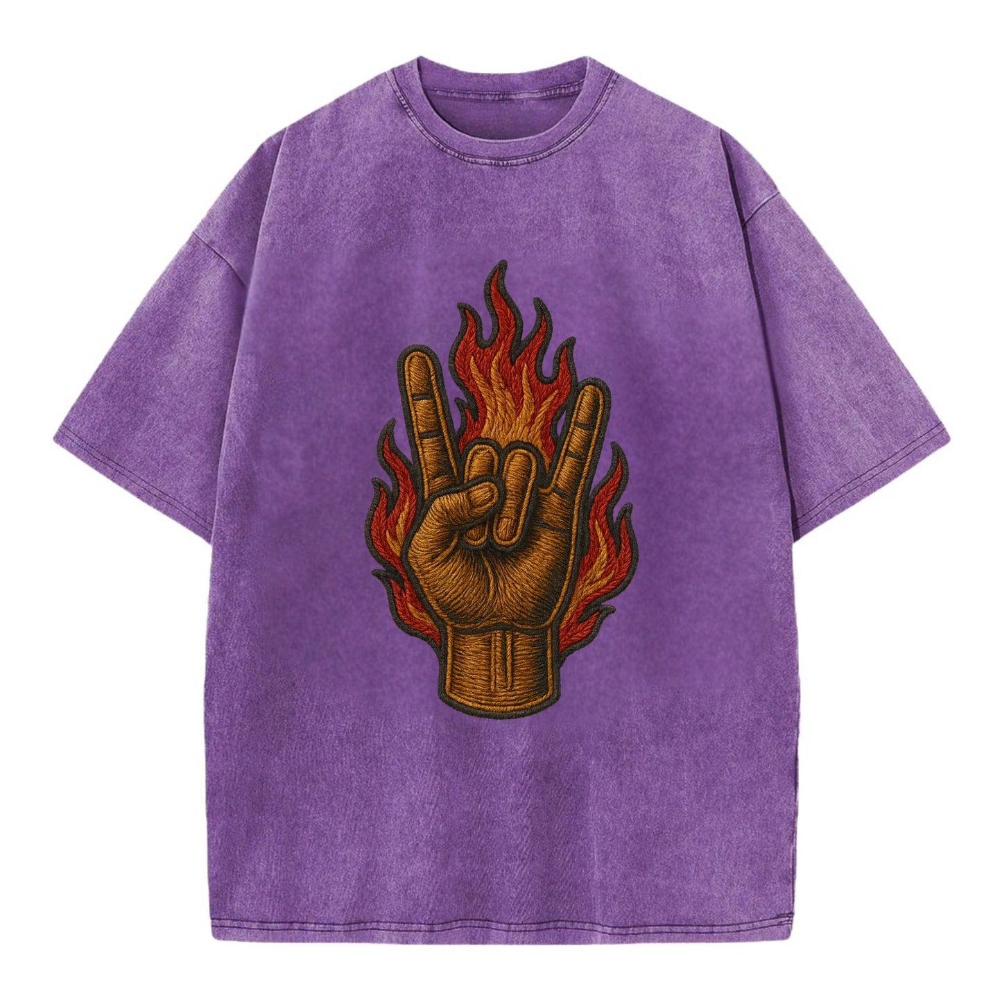 Devil Horns  - Vintage T-shirt - Purple