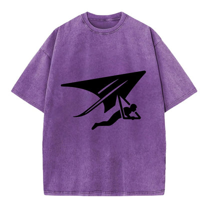 Hang glider soaring - Vintage T-shirt - Purple