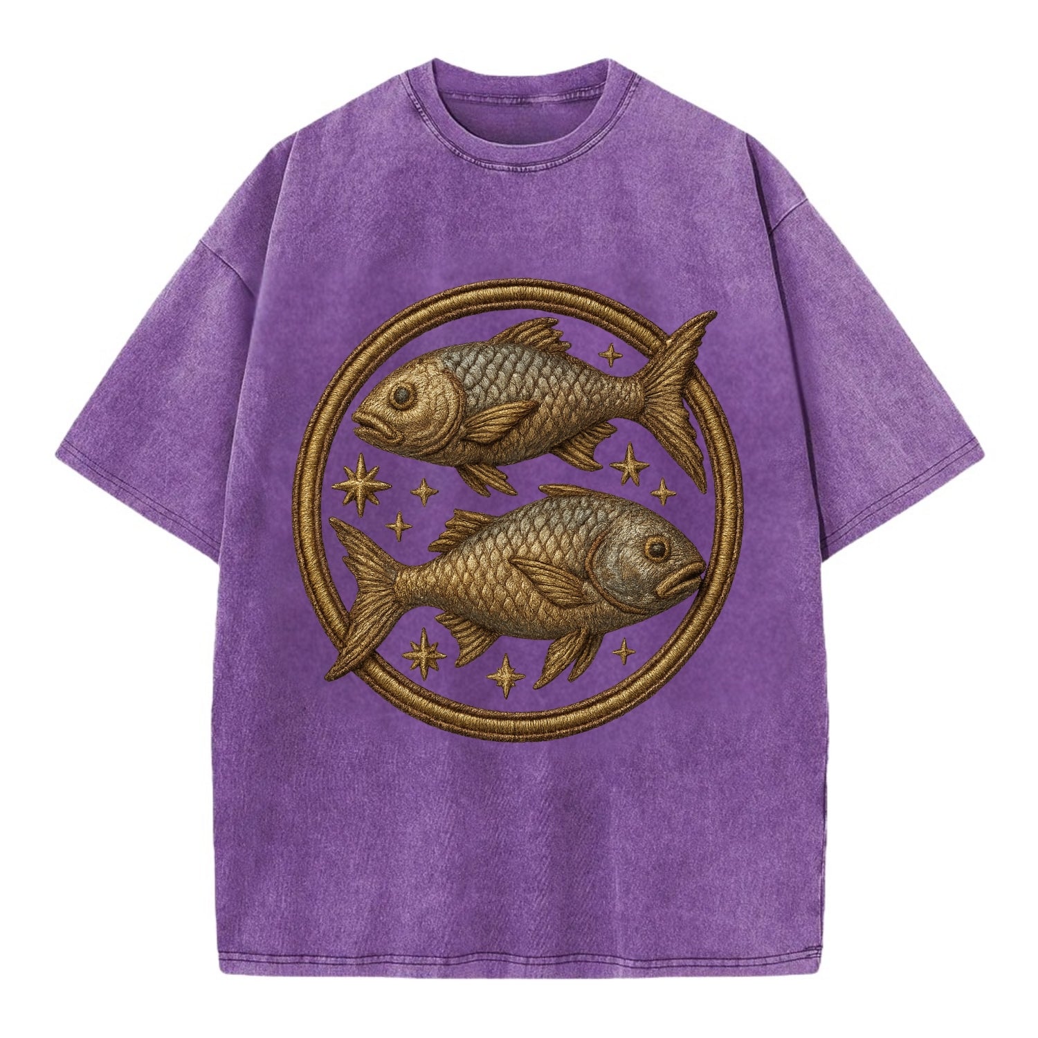 Pisces Fish  - Vintage T-shirt - Purple