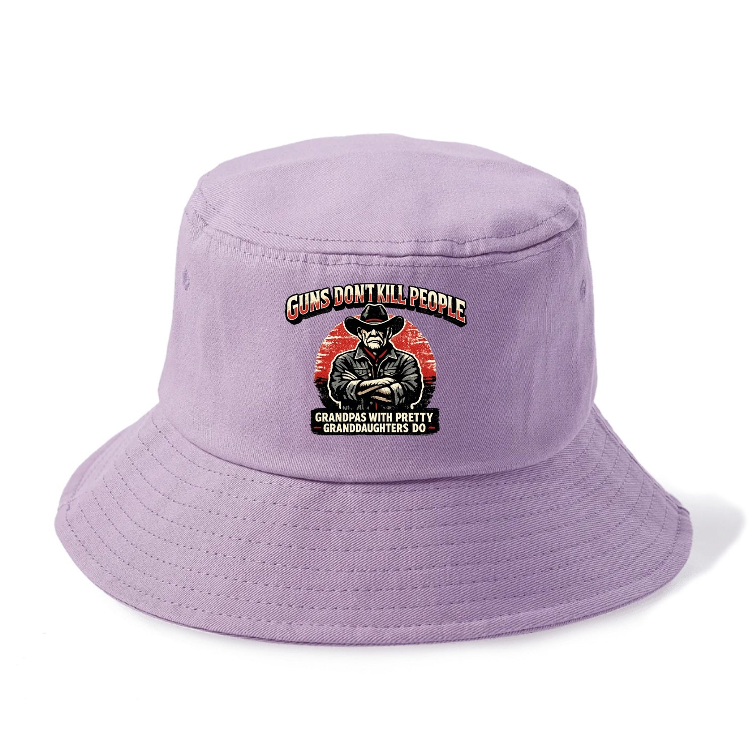 Grandpas Pretty Granddaughters - Cowboy - Bucket Hat - Purple
