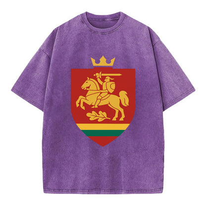 Lithuania Royal Logo  - Vintage T-shirt - Purple