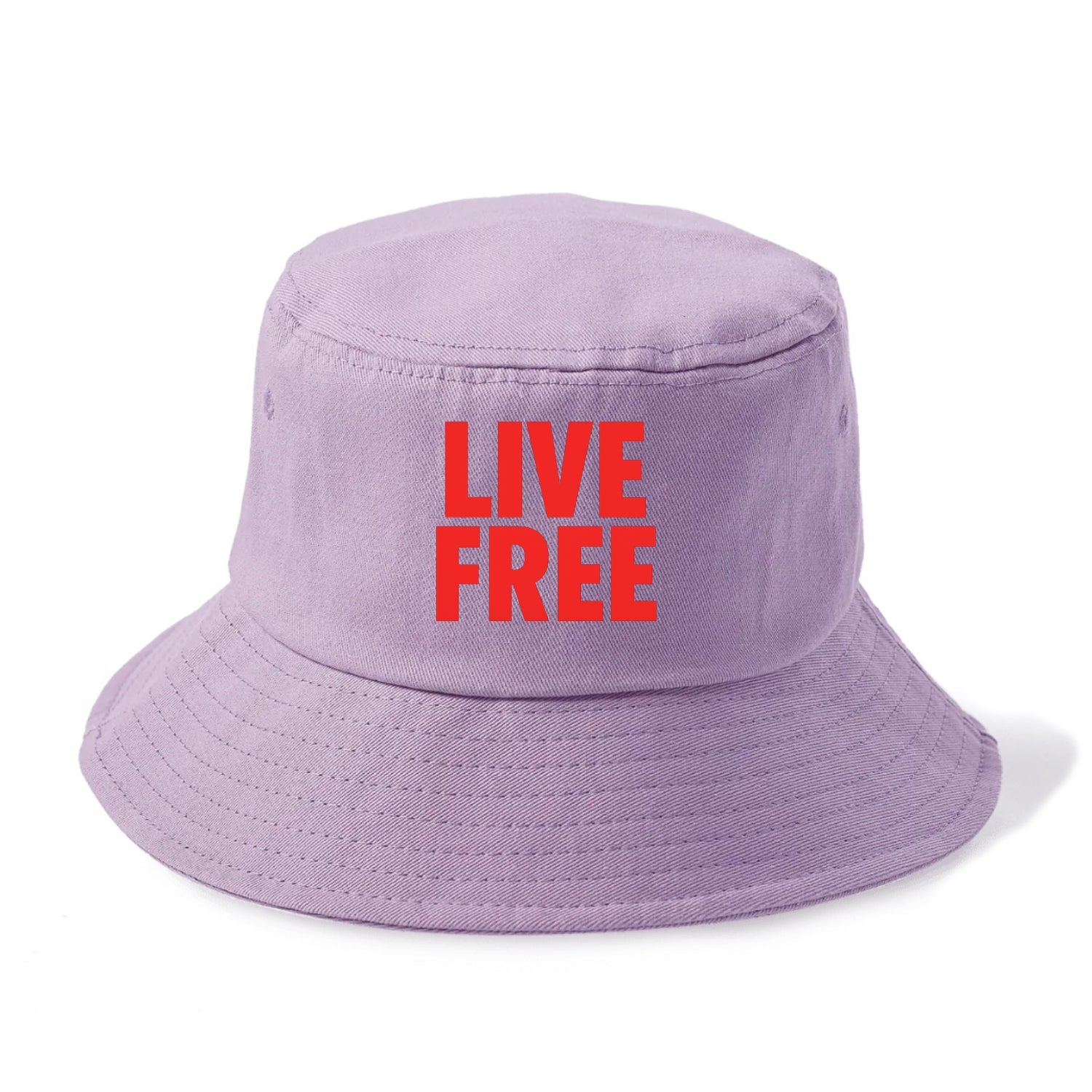 Bold typography design - "LIVE FREE" - unrestricted living - Bucket Hat - Purple