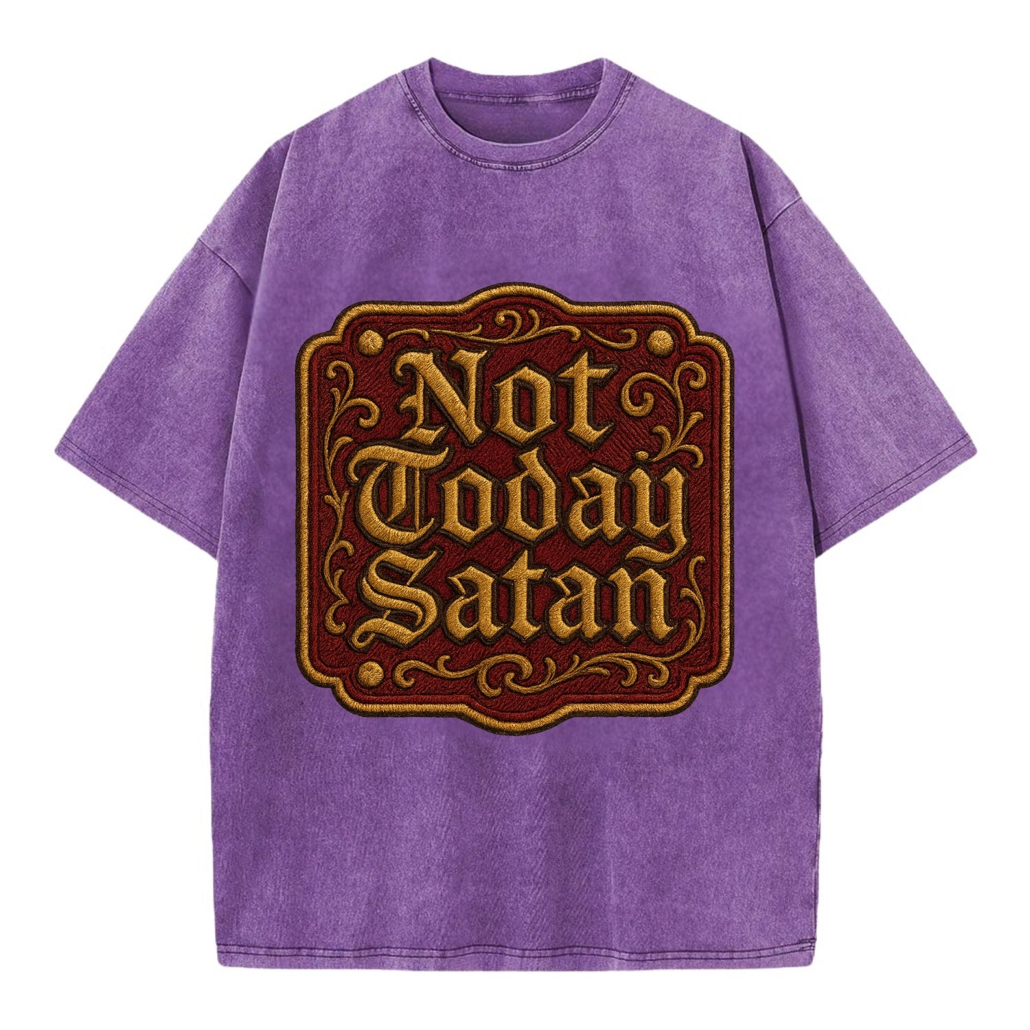 Not Today Satan  - Vintage T-shirt - Purple