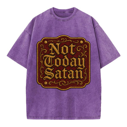 Not Today Satan  - Vintage T-shirt - Purple