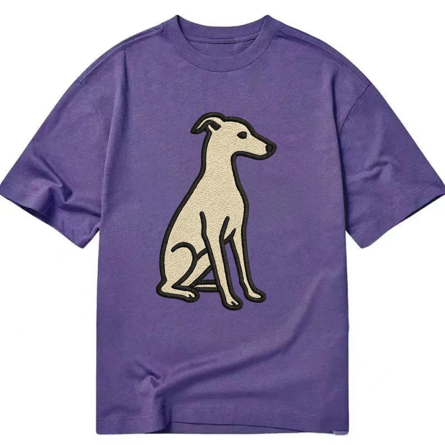 Italian Greyhound - Gray sitting pose - Classic T-shirt - Purple