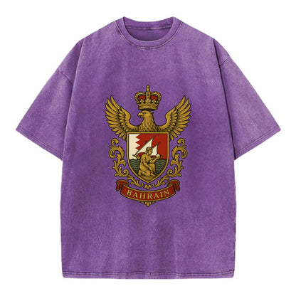 Bahrain Heritage Badge  - Vintage T-shirt - Purple