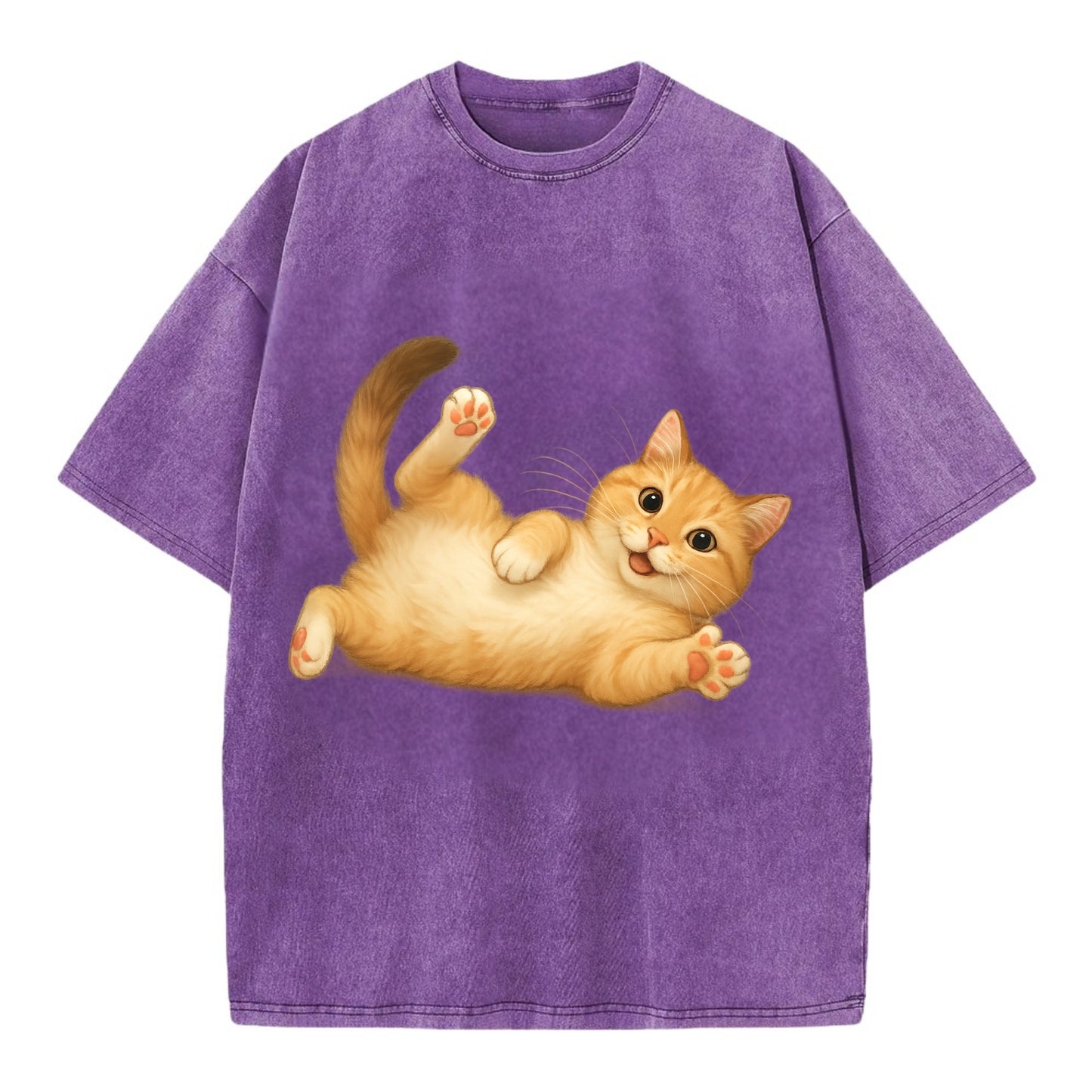 Therapy Cat  - Vintage T-shirt - Purple