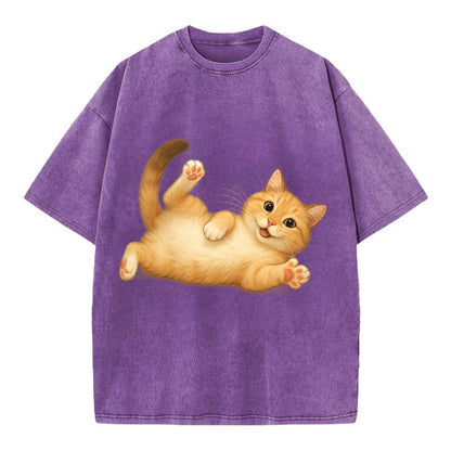 Therapy Cat  - Vintage T-shirt - Purple