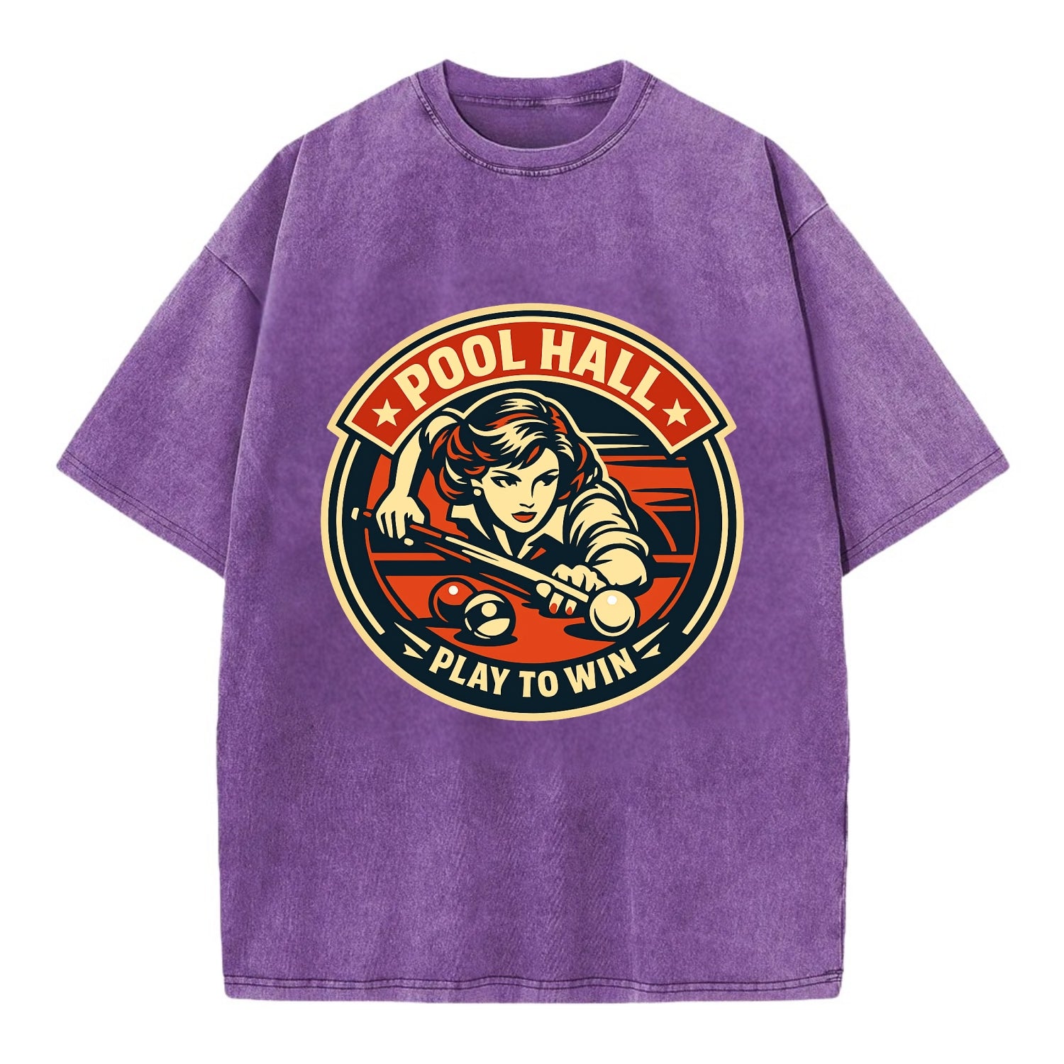 Cue Queen Emblem - Vintage T-shirt - Purple