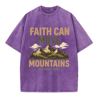 Matthew 17:20 Mountains - Vintage T-shirt - Purple