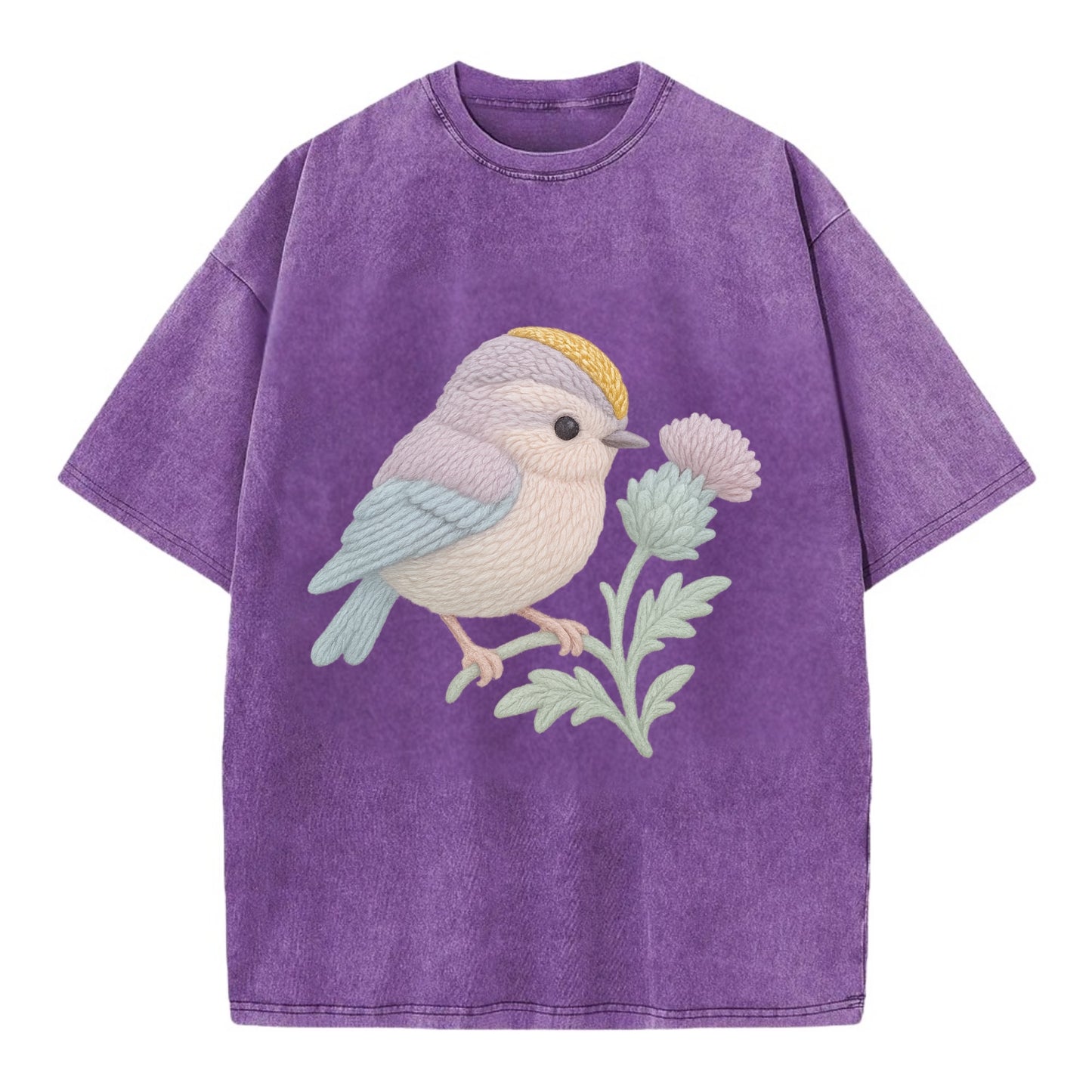Firecrest Thistle Crown  - Vintage T-shirt - Purple