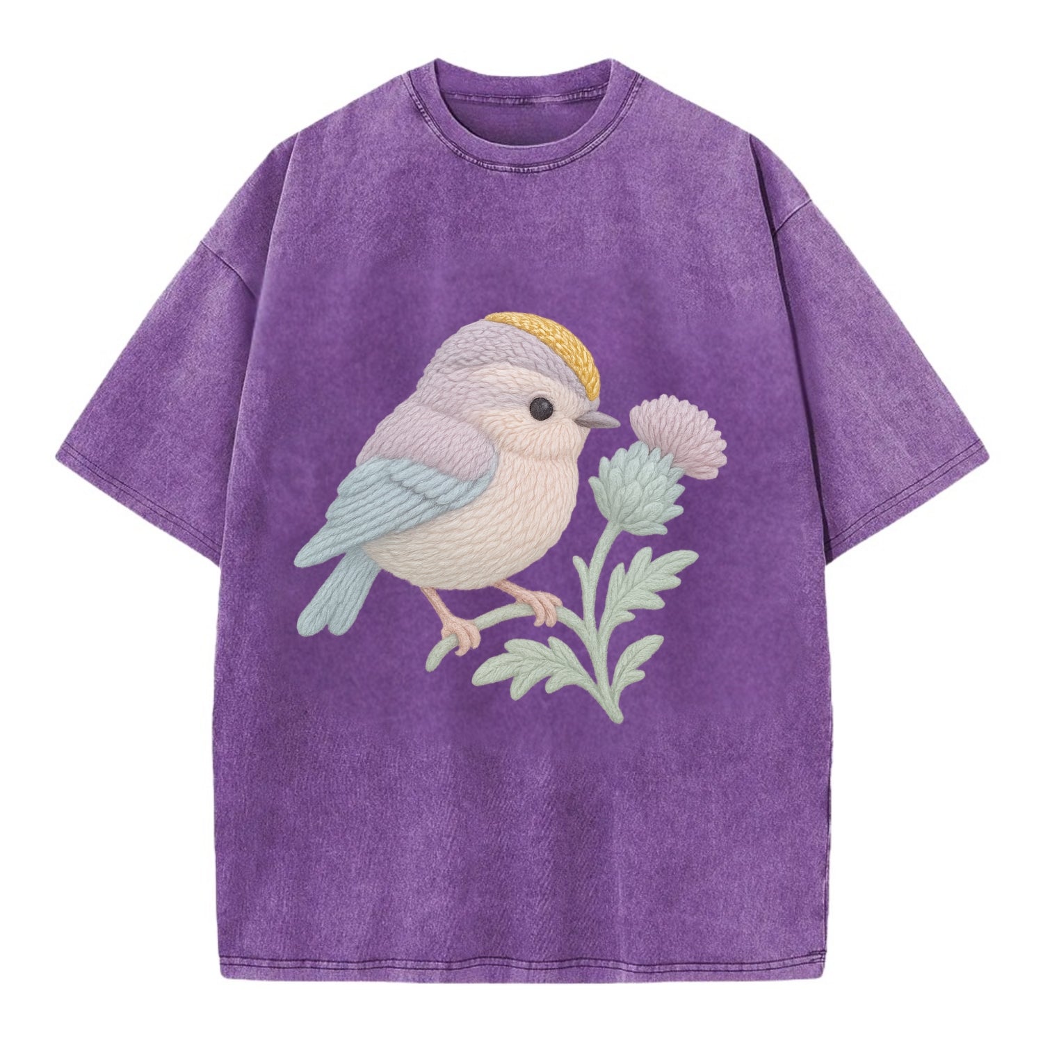 Firecrest Thistle Crown  - Vintage T-shirt - Purple
