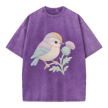 Firecrest Thistle Crown  - Vintage T-shirt - Purple