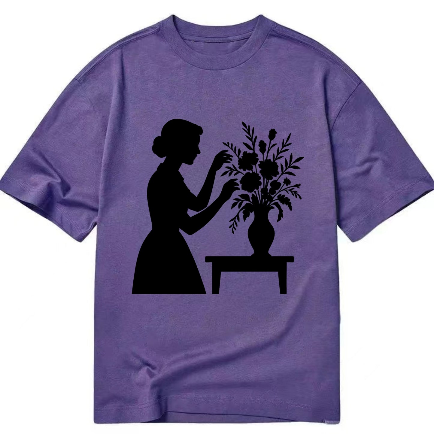 Florist arranging dramatic bouquet - Classic T-shirt - Purple