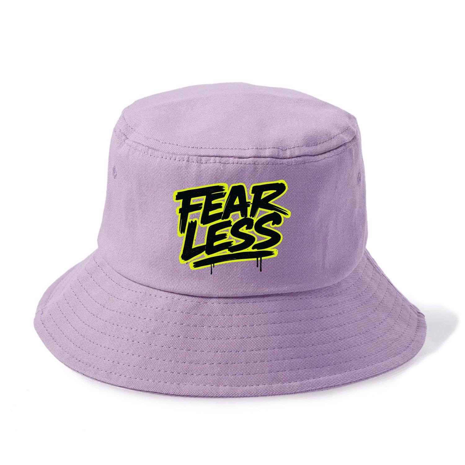 Bold typography design - "FEARLESS" - courage, bravery, facing challenges head on - Bucket Hat - Purple