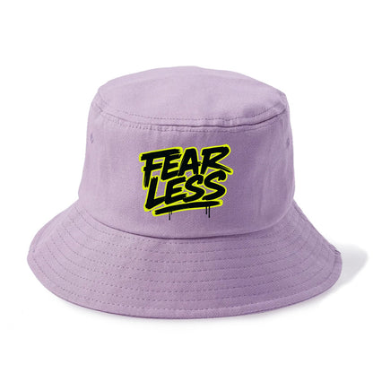 Bold typography design - "FEARLESS" - courage, bravery, facing challenges head on - Bucket Hat - Purple
