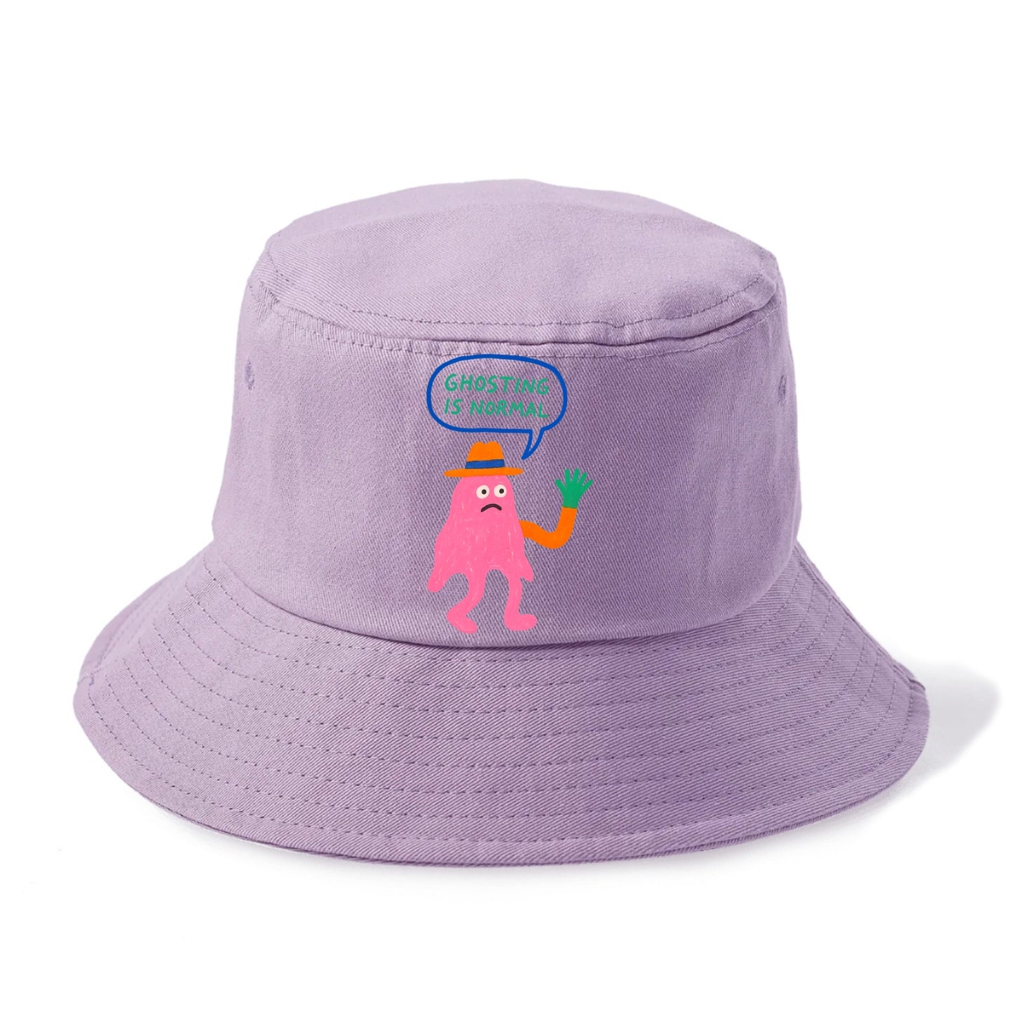 GHOSTING IS NORMAL | Transparent ghost texting - Bucket Hat - Purple