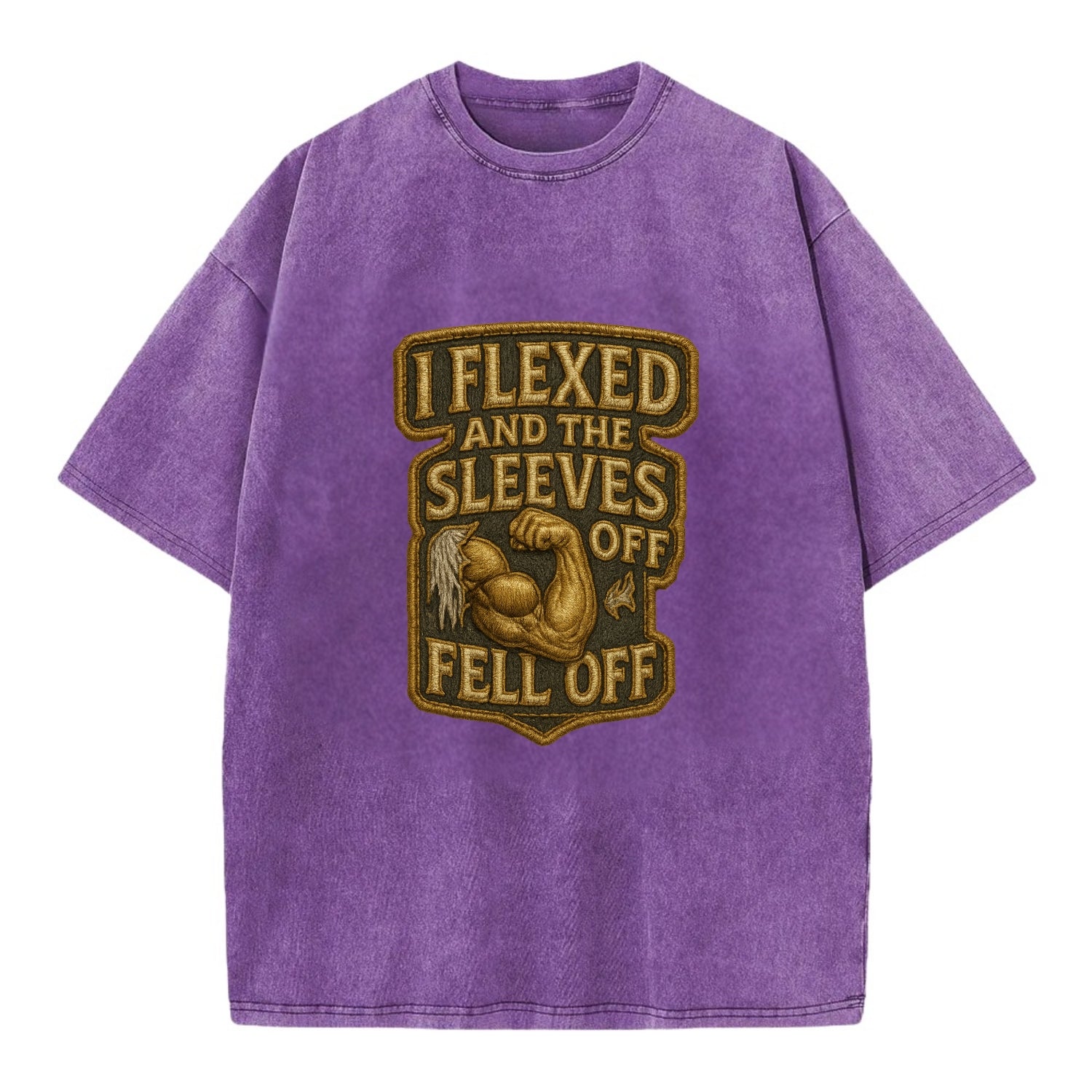 I Flexed and The Sleeves Fell Off  - Vintage T-shirt - Purple