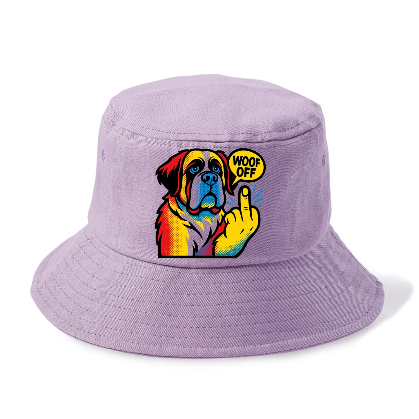 Saint Bernard with gentle giant face and droopy jowls, huge paw raised - Bucket Hat - Purple