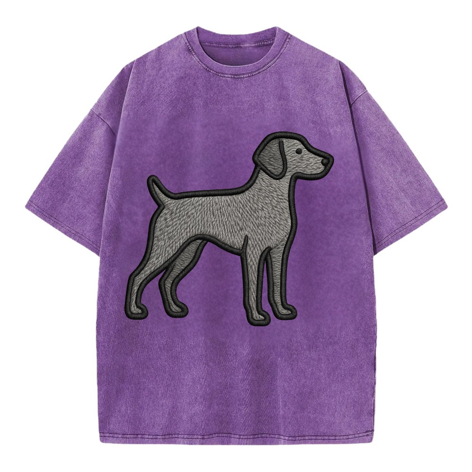 Weimaraner - Trendy gray ghost design wi - Vintage T-shirt - Purple