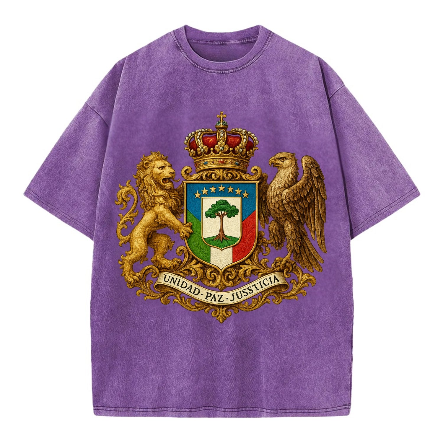 Equatorial Guinea Silk Cotton Tree Emblem - Vintage T-shirt - Purple