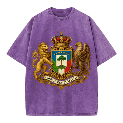 Equatorial Guinea Silk Cotton Tree Emblem - Vintage T-shirt - Purple