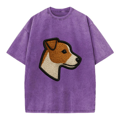 Jack Russell Terrier - Modern small terr - Vintage T-shirt - Purple