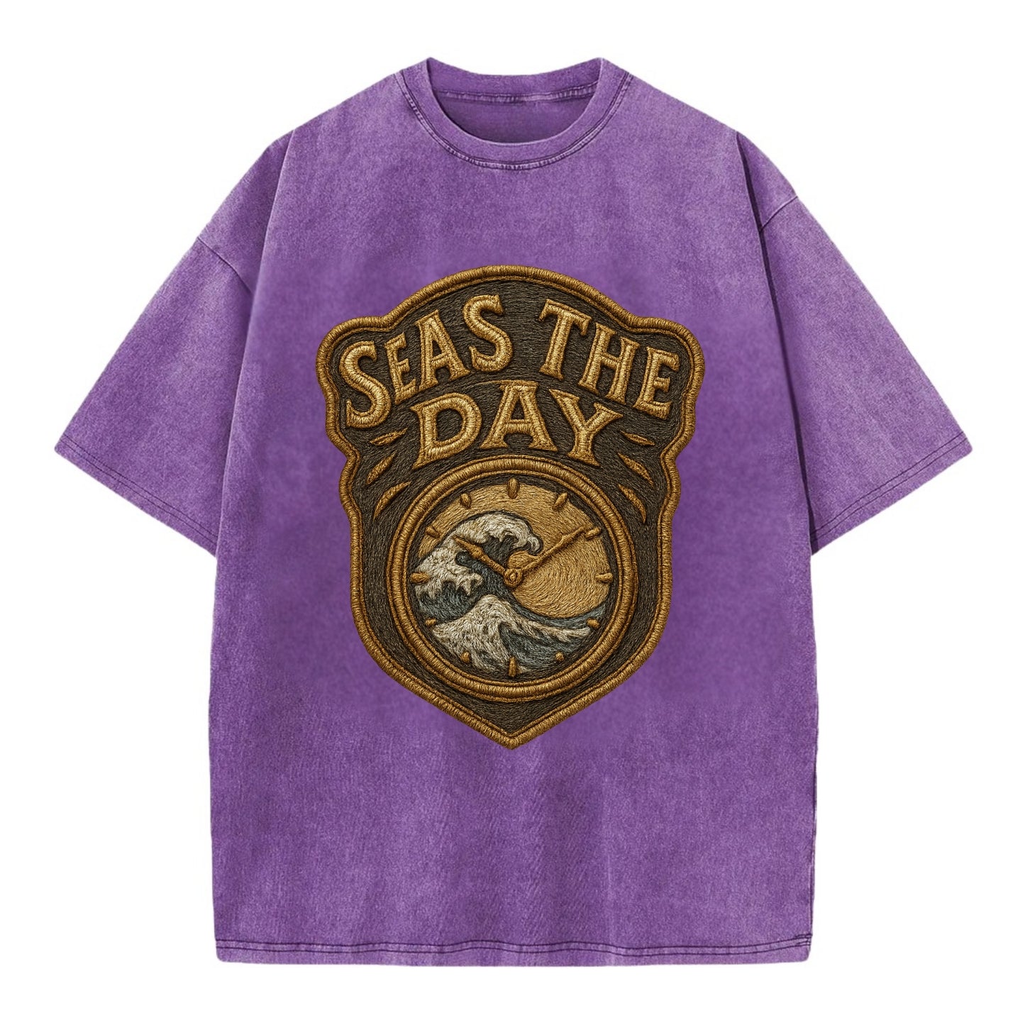 Seas The Day  - Vintage T-shirt - Purple