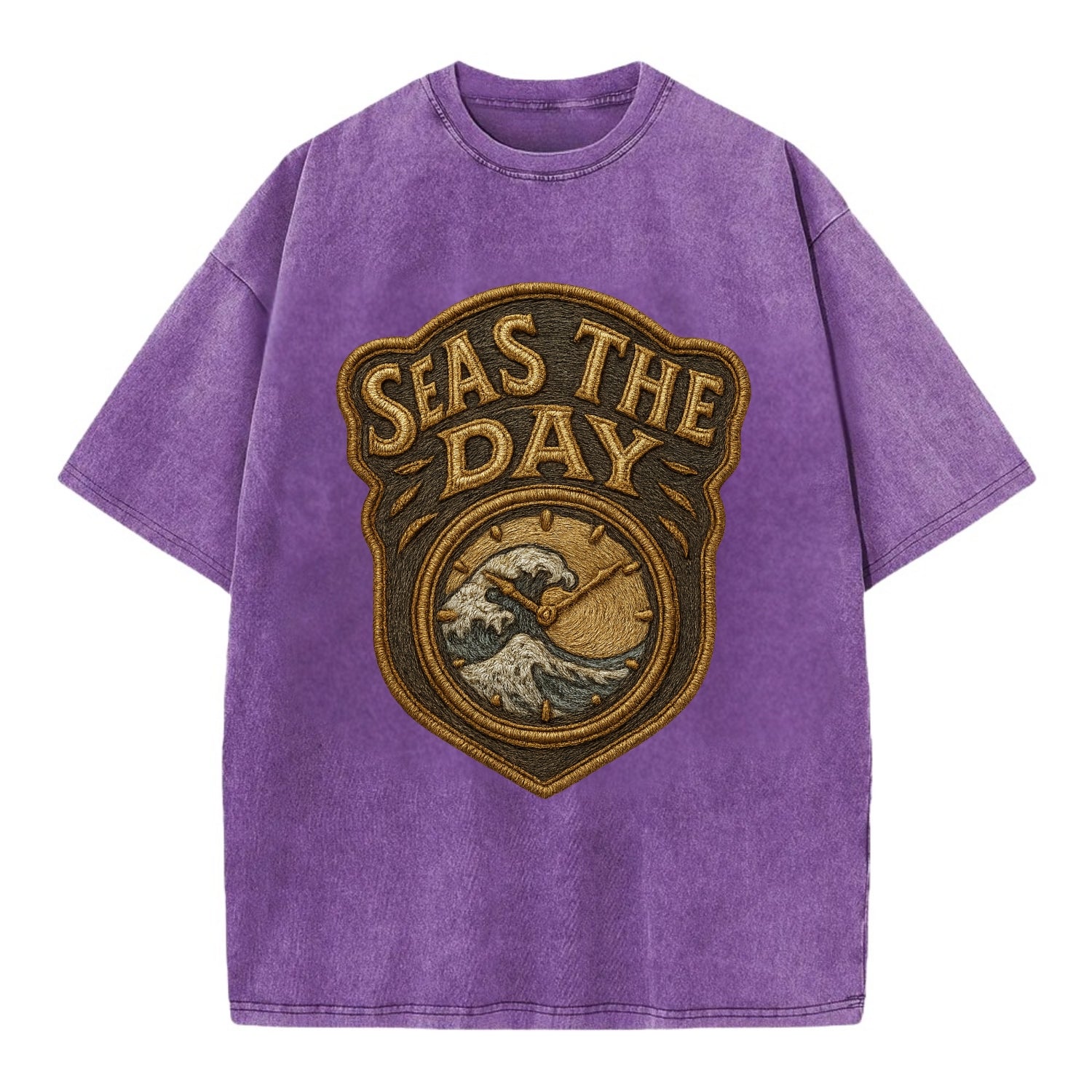 Seas The Day  - Vintage T-shirt - Purple