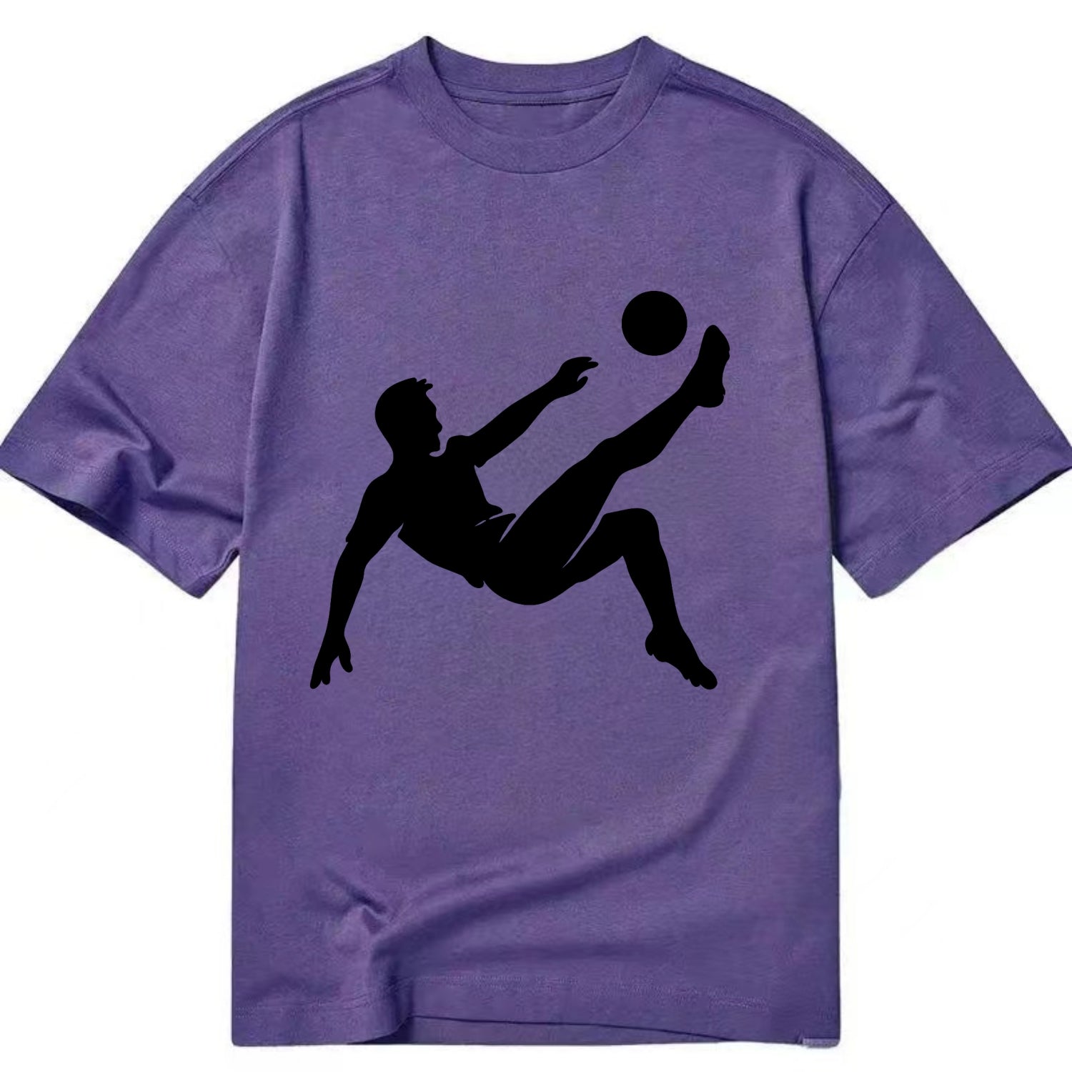 Soccer player kicking ball mid-air - Classic T-shirt - Purple