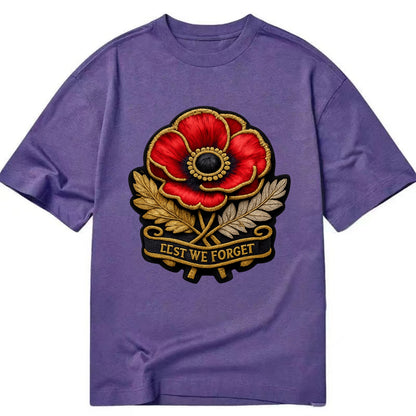 MEMORIAL POPPY - red poppy flower in scarlet , remembrance - Classic T-shirt - Purple