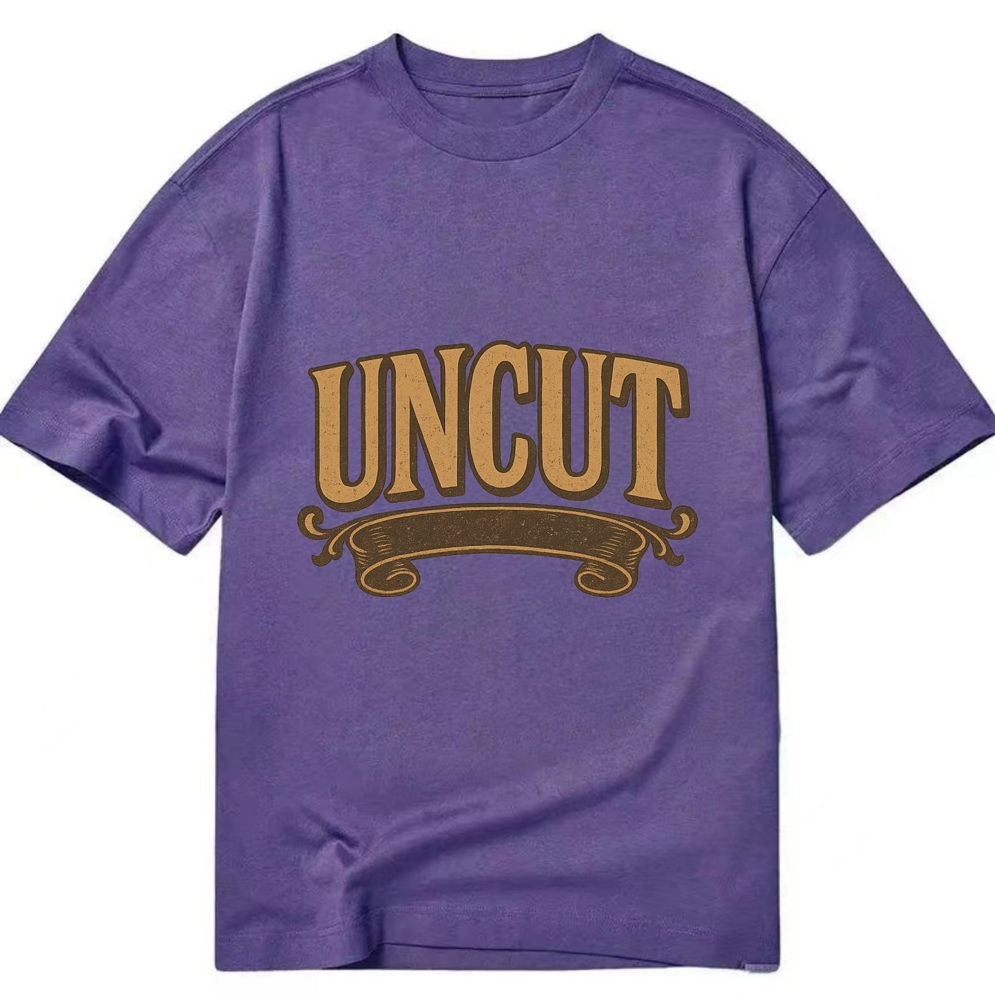 Bold typography design - "UNCUT" - pure, undiluted, authentic - Classic T-shirt - Purple