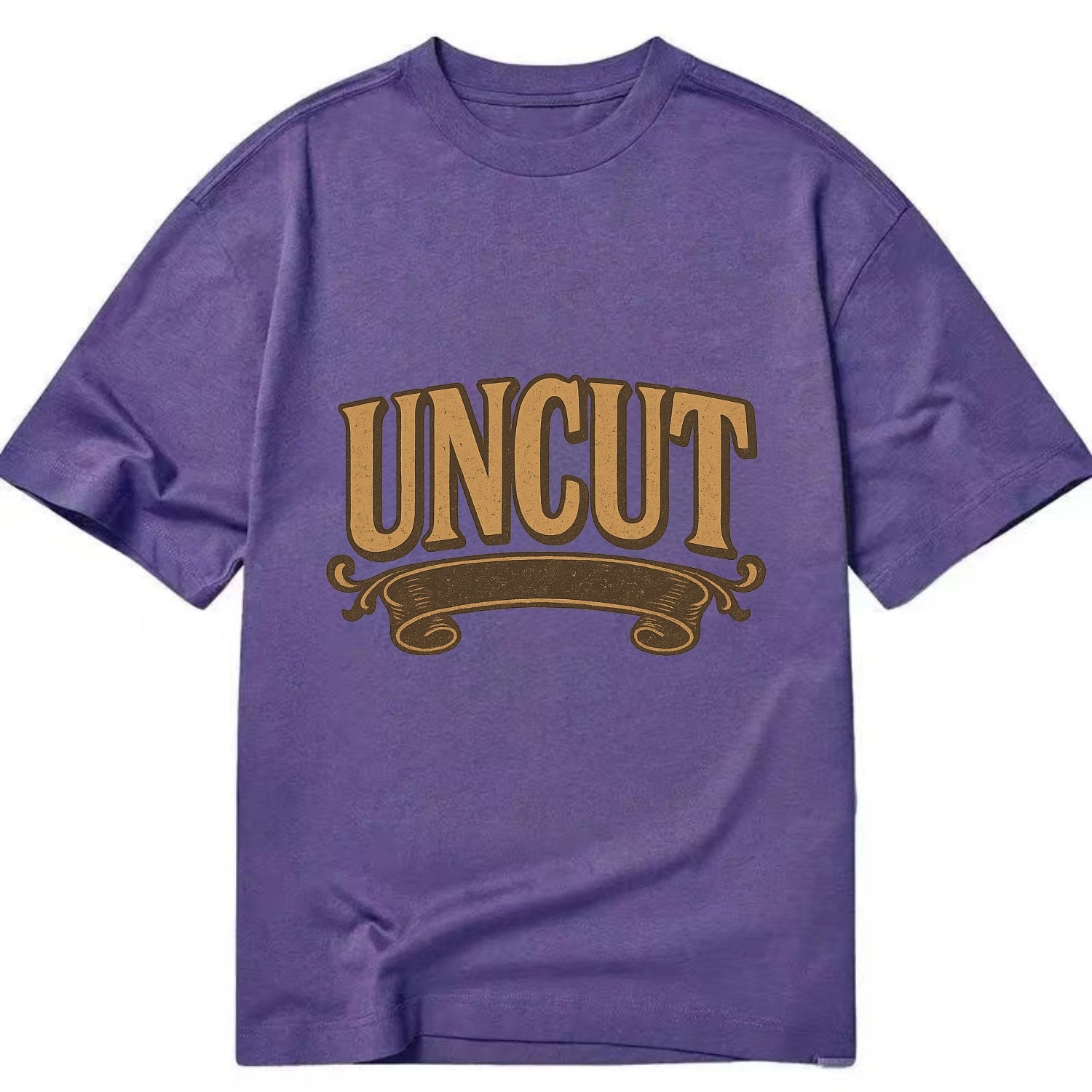 Bold typography design - "UNCUT" - pure, undiluted, authentic - Classic T-shirt - Purple