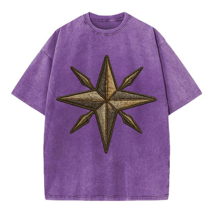 Nautical Star  - Vintage T-shirt - Purple